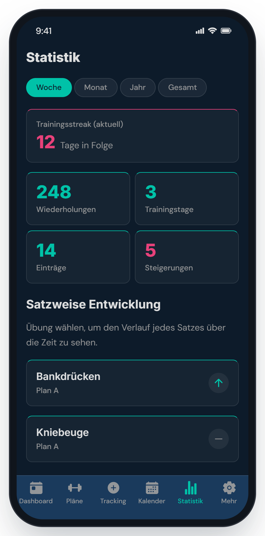 FitLog Statistiken